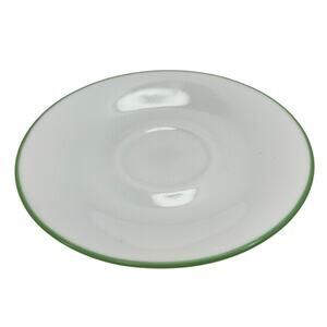 Corelle Corning Ware Saucer White Green Edge Replacement Mint 6.25 Vintage